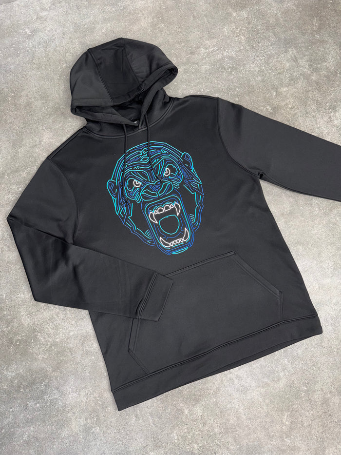 White Threads Gorilla Hoodie - Black